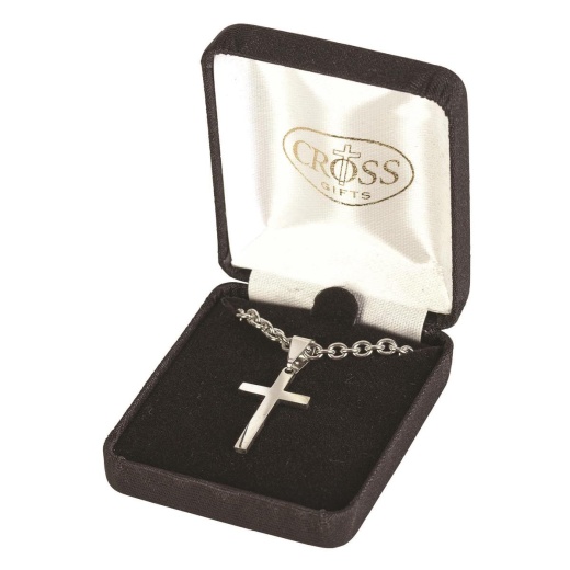 Nk Box Crs Stls Stl 1-1/8 -18 Necklace - Stainless Steel Chain Necklace