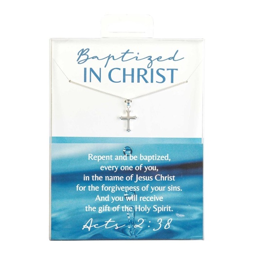 Necklace Baptism Female Cross 18In