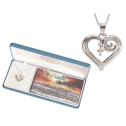 He Walks With Me Necklace Deluxe Verse