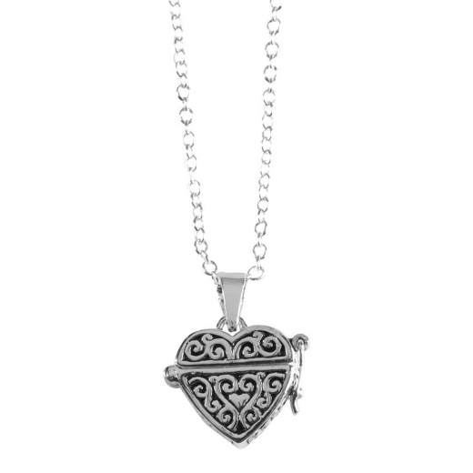 Nk-Sp Hrt Prayer Box with 18" + 1" Chain