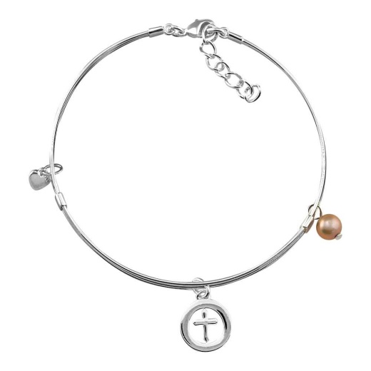 Sp Bangle-Hrt,Crs,Champ. Pearl
