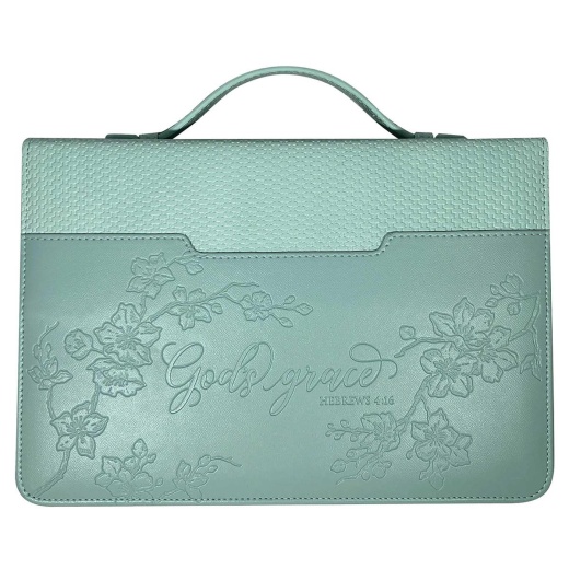 God's Grace Mint XL Bible Case with Weave Pattern - BC Weave
