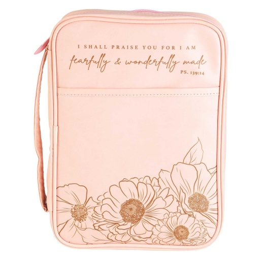 I Shall Praise You Large Soft Pink Bible Cover