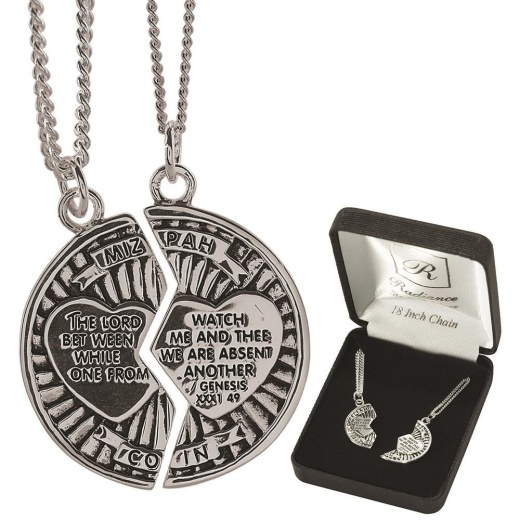 Nk-Ss Mizpah Nks 18"/20" Dbox His-and-Hers Coin Necklace Set