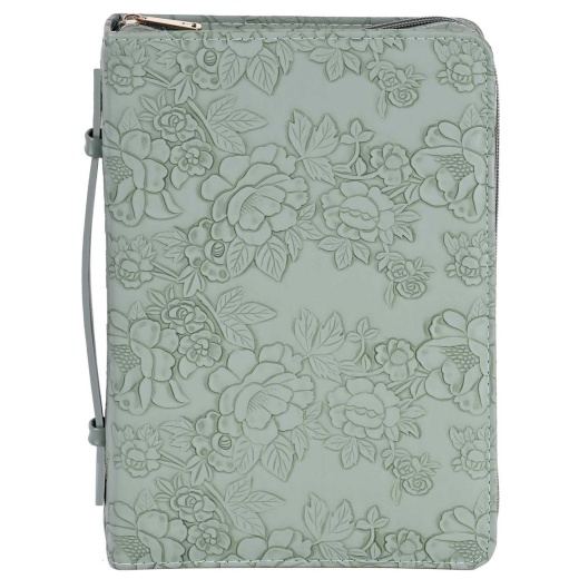 Bible Case Sculpted Floral Green Xlarge