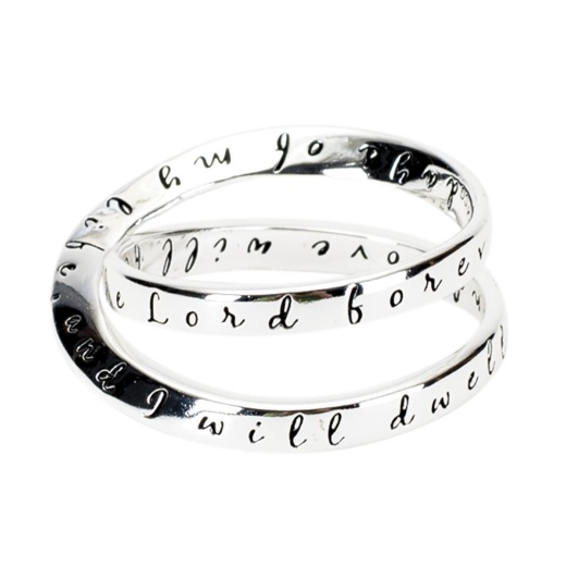 Psalm 23:6 Silver Plated Mobius Ring for Women - Size 9