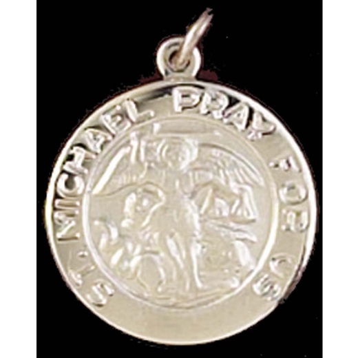 Nk-Sp St Michael Silver 18" Chain Necklace