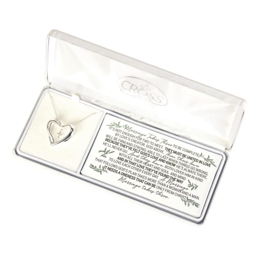 Heart Cross Necklace Marriage Takes 3