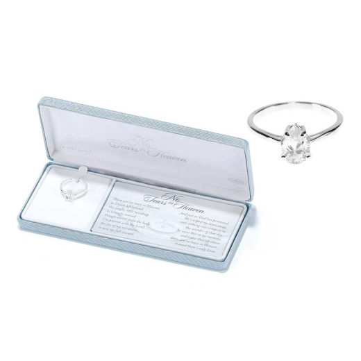 No Tears In Heaven Teardrop Ring Size 8 - Beautiful Memorial Jewelry