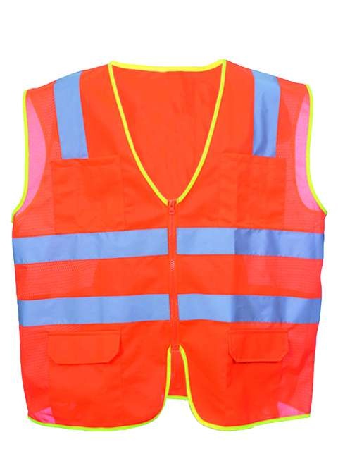 Zipper Front Safety Vest - Orange, Xl, Class Ii