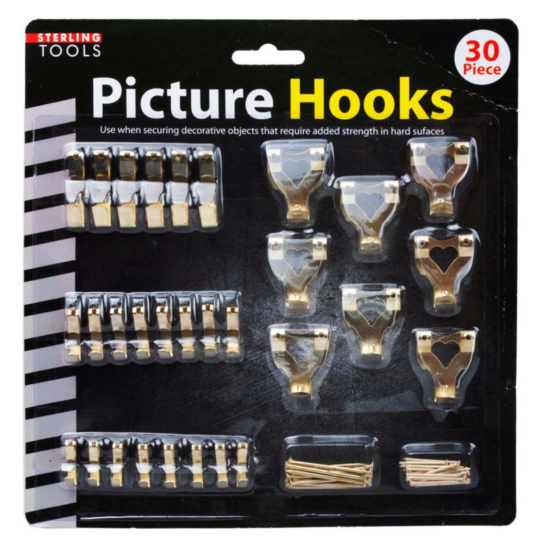 30 Piece Picture Hanging Hooks