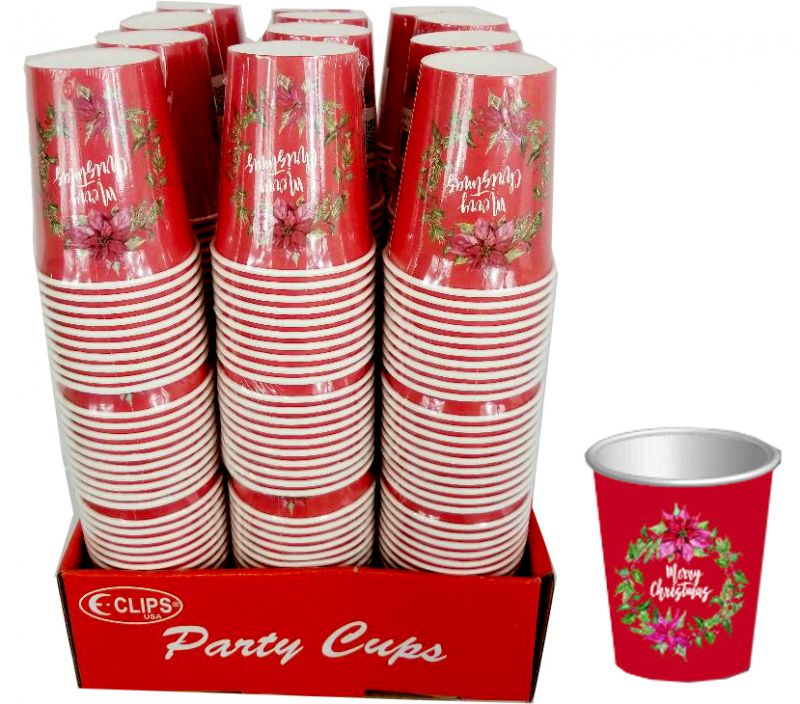 Elegant Christmas Paper Cups 9 Oz., 10 Ct