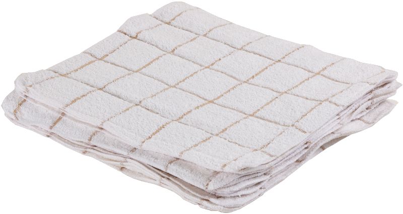 12 Dozen Dish Towels, Tan White