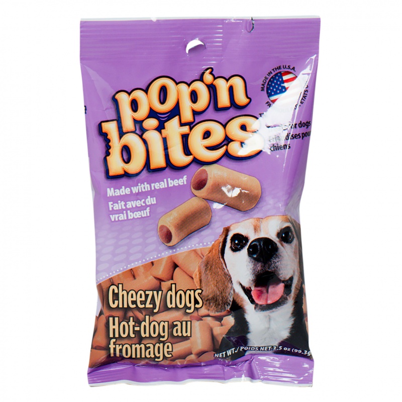 Pop'n Bites Dog Treats - Cheezy Dogs, 12 Piece