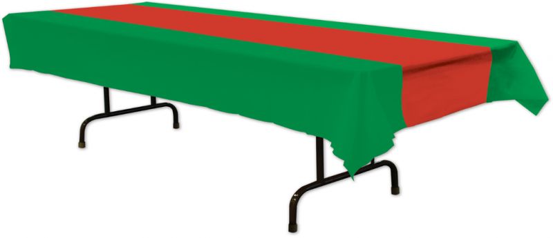 Christmas Table Cover - Red Green, 54" X 108"