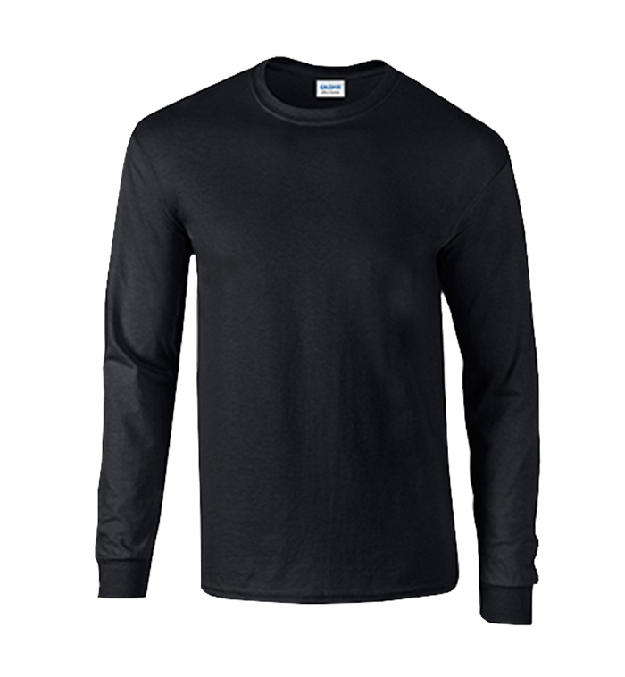 Gildan Irregular Long-Sleeve T-Shirts - Black, Medium