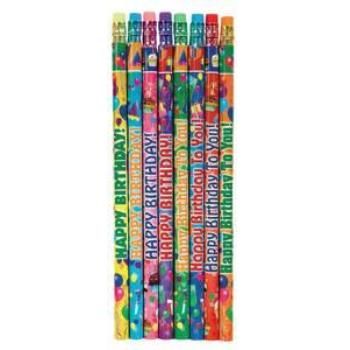 #2 Pencils - 144 Count, "Happy Birthday", Assorted Colors