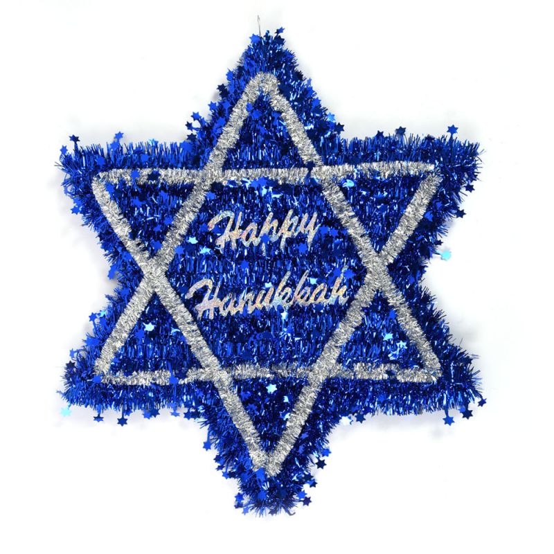 Happy Hanukkah Tinsel Hanging Decoration