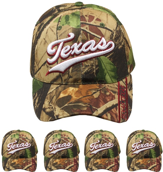 Texas Camouflage Baseball Cap With Pre-Curved Visor
