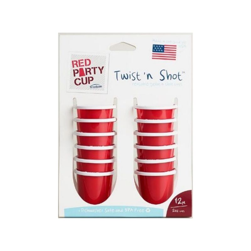 12Pk Red Party Cup Twist N Shot Cups