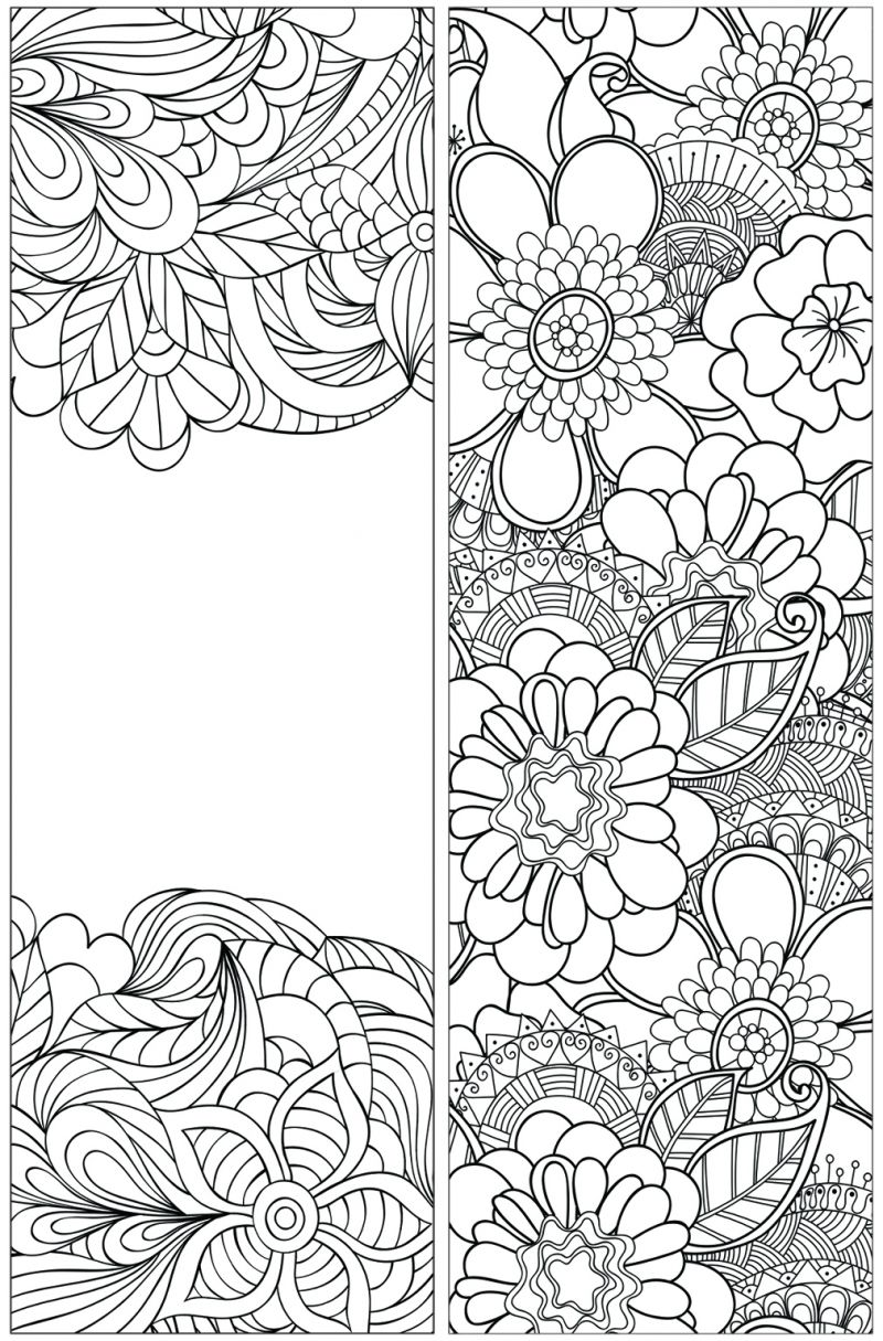 Nature Coloring Bookmarks - Two Sides, Ages 12+