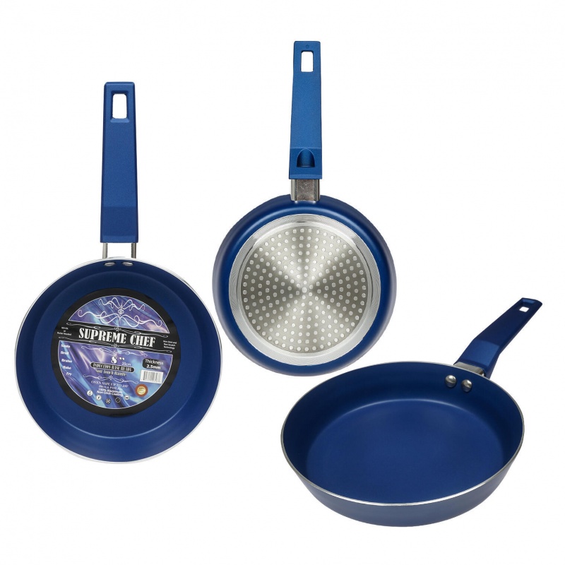 8" Non-Stick Frying Pans - Blue, Aluminum