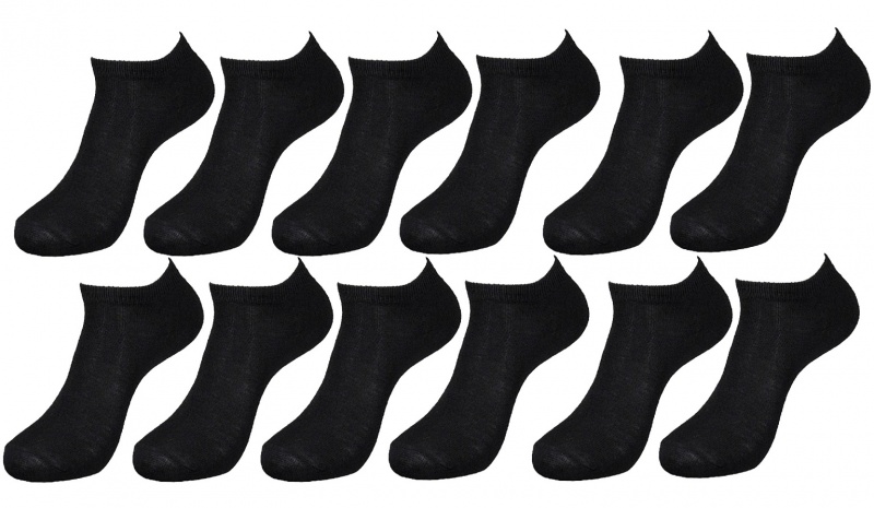 Adult Low-Cut Socks - Size 9-11, Black Only, 3 Pack