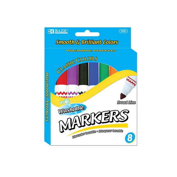 Washable Markers - 8 Count, Classic Colors