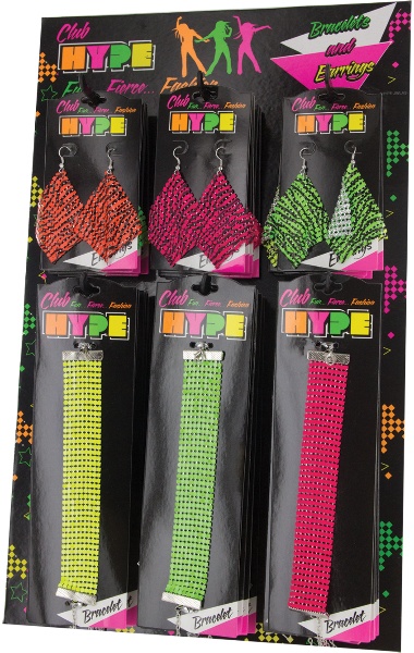 Club Hype Neon Mesh Bracelet/Earring