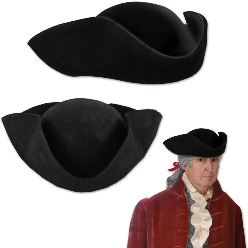 Felt Tricorn Pirate Hat - Black