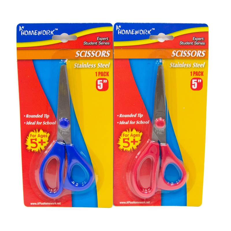 4.5" Blunt School Scissors - Assorted Colors, 48 Count