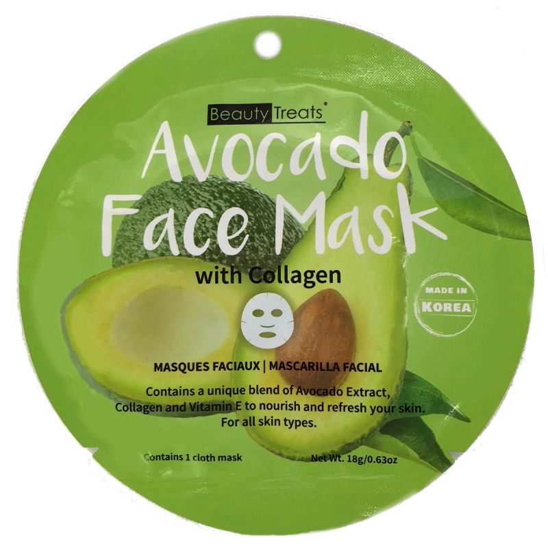 Beauty Treats Avocado Face Sheet Mask With Collagen