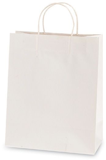 Medium Gift Bag - White, 8" X 10" X 4"