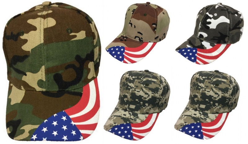 American Flag Inset Adjustable Baseball Hat