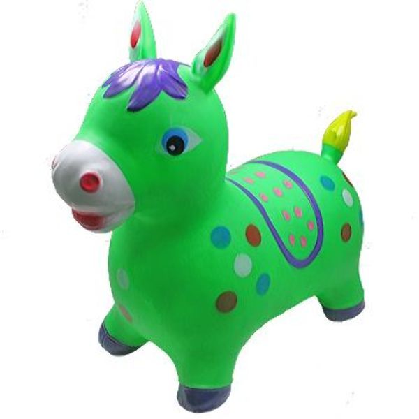 Inflatable Jumping Green Horse Toy Balloon With Music