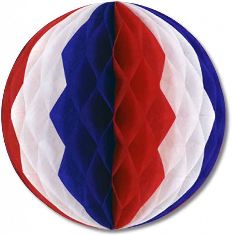 Packaged Tissue Ball - Red, White, Blue