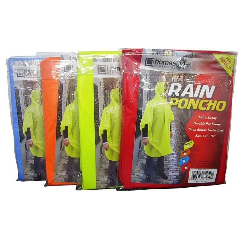 Adult Rain Ponchos - Assorted Colors