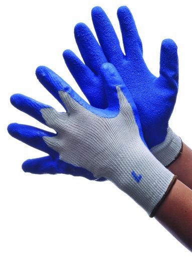 Textured Blue Latex Palm Coated Glove Large