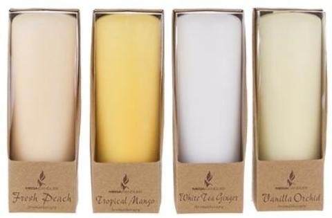 2" X 5" Scented Pillar Candle In Brown Box - Assorted