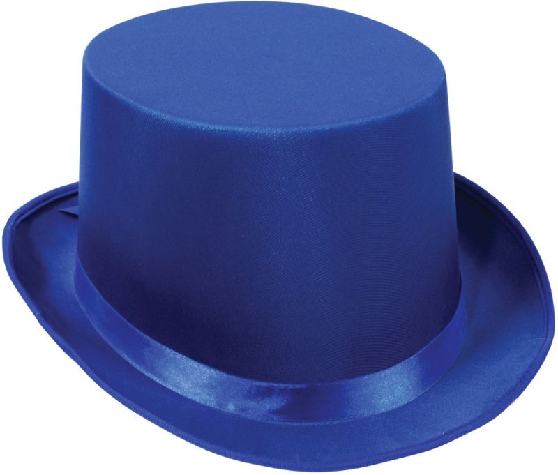 Satin Sleek Top Hat - Blue