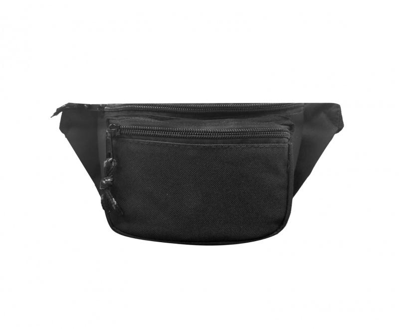 Deluxe 3 Pockets Fanny Pack - Black