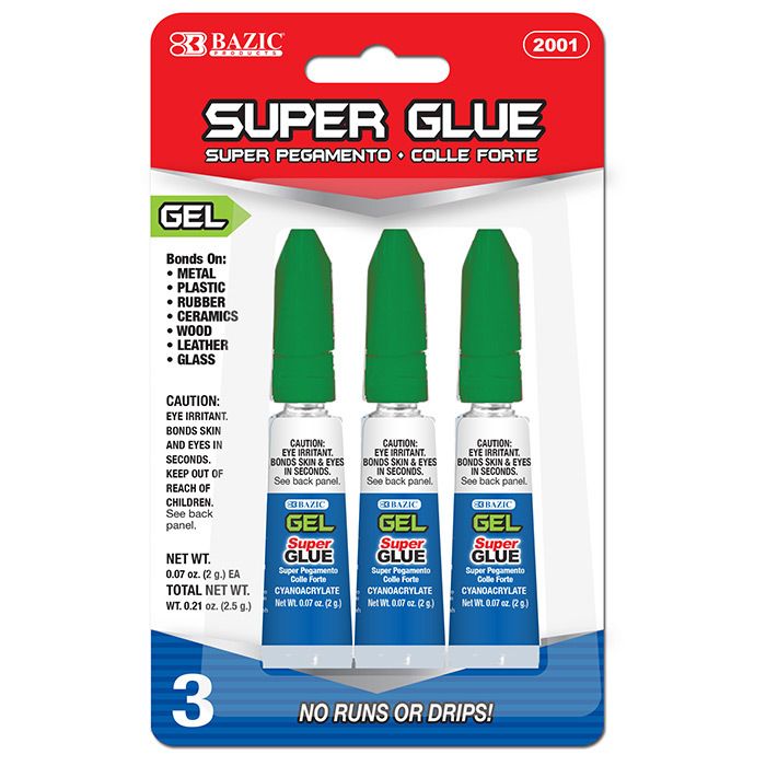 Super Glue Gel - 3 Pack, 0.07 Oz Each