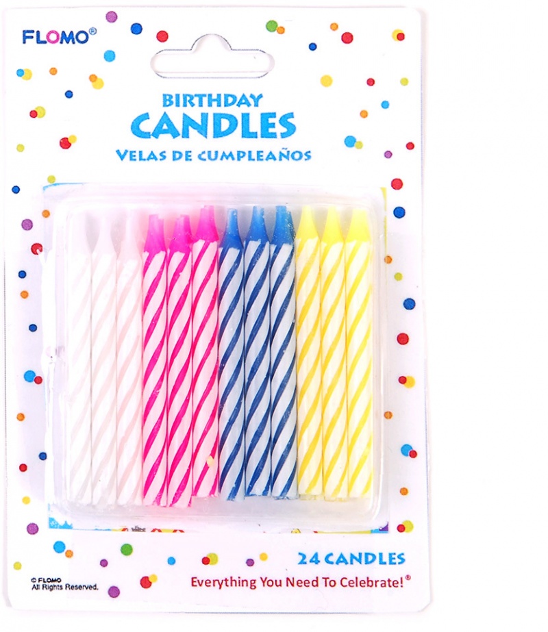Happy Birthday Spiral Candles - 24 Count