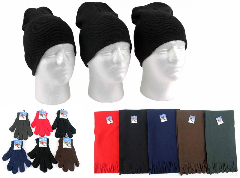 Adult Winter Hats, Gloves, Scarves - Assorted Colors