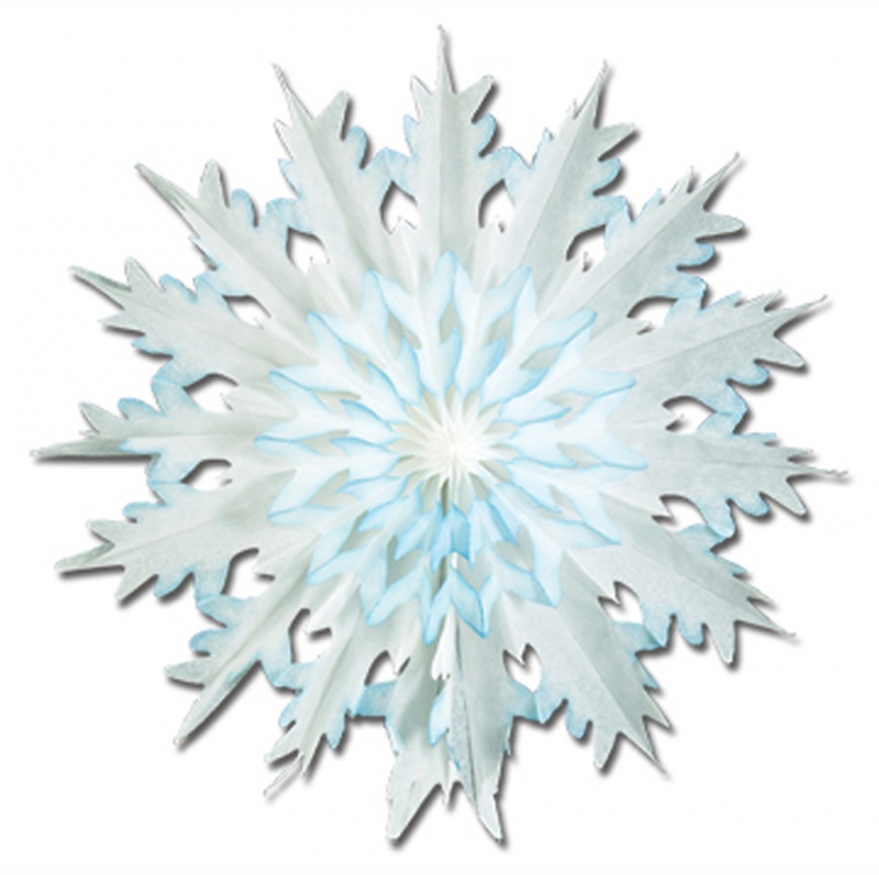 Dip-Dyed Snowflake - Blue, White, Tissue
