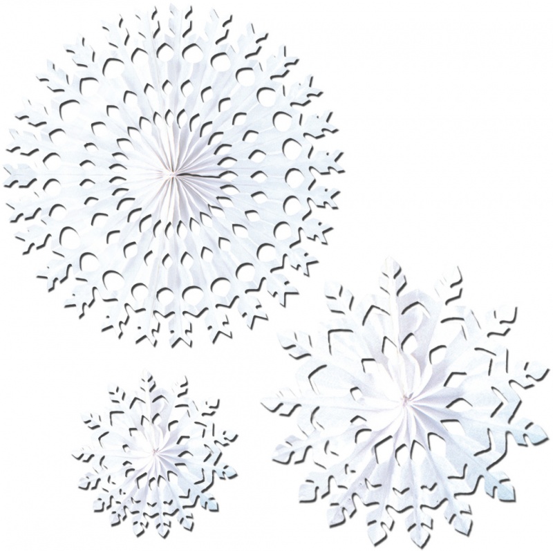 White Tissue Snowflakes - Assorted Designs #W6782
