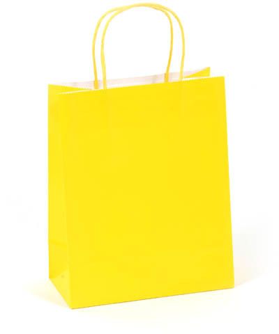 Medium Gift Bag - Yellow, 8" X 10" X 4"