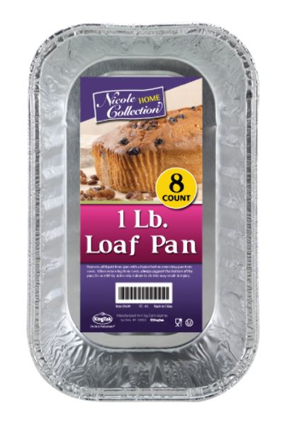 1 Lb. Loaf Pans - 8-Packs - Nicole Home Collection