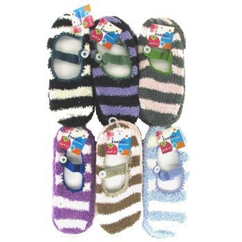 Women's Slipper Socks - Non-Slip, Assorted, 9.45"