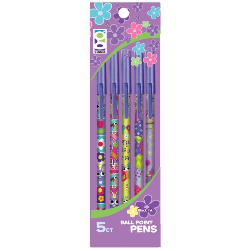 Ball Point Pens - 5 Count, Black Ink